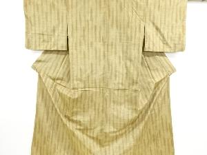 アンティーク　絣縞模様織り出し手織り紬単衣着物